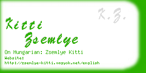 kitti zsemlye business card